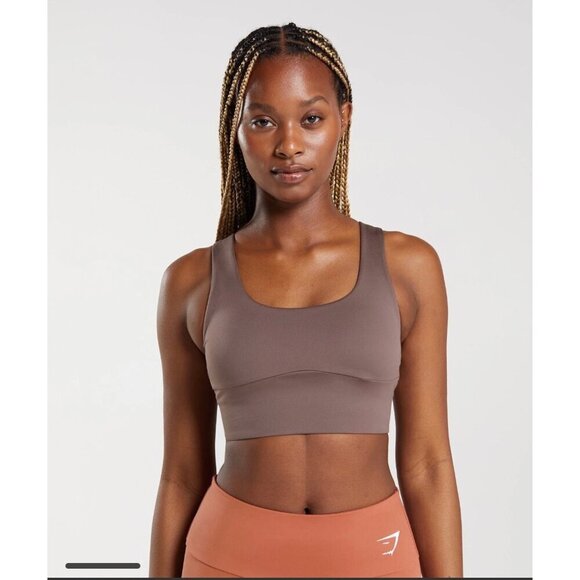 Gymshark Longline Sports Bra Truffle Brown NWT - Picture 5 of 7